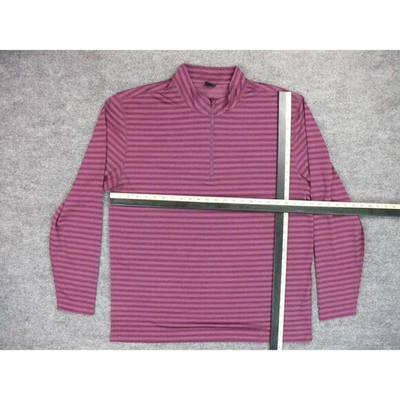 Dunning Gold Sweater Mens 2XL Purple Stripe Quarter Zip Pullover - Picture 6 of 9